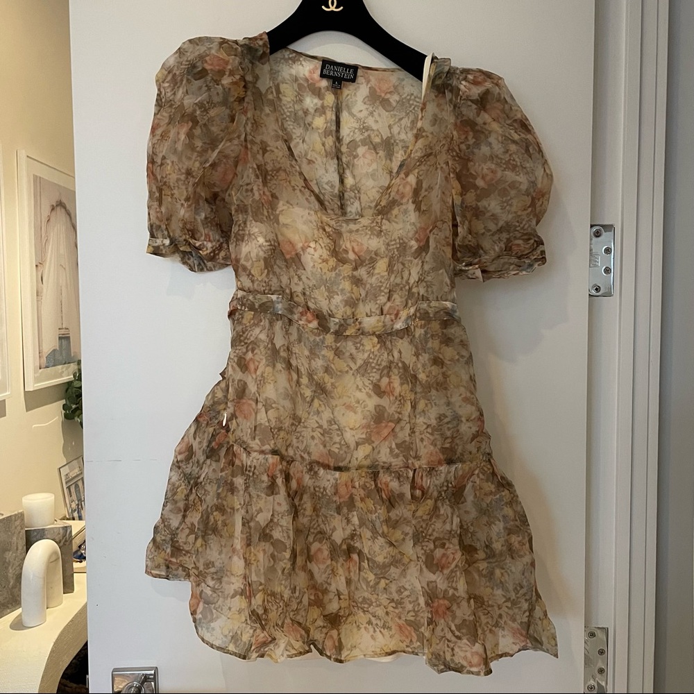 Danielle Bernstein Printed Organza Dress, Size L